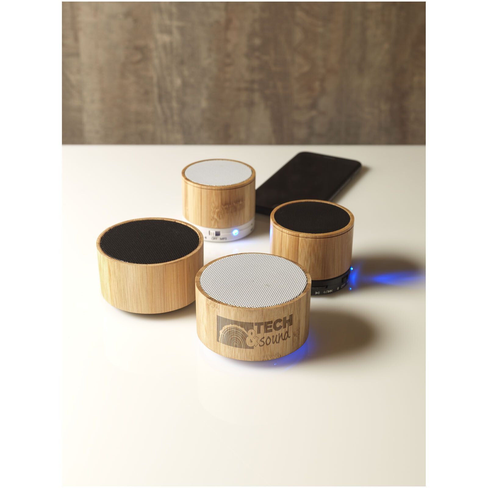 Cosmos Bluetooth Lautsprecher aus Bambus - natur -  weiss-756