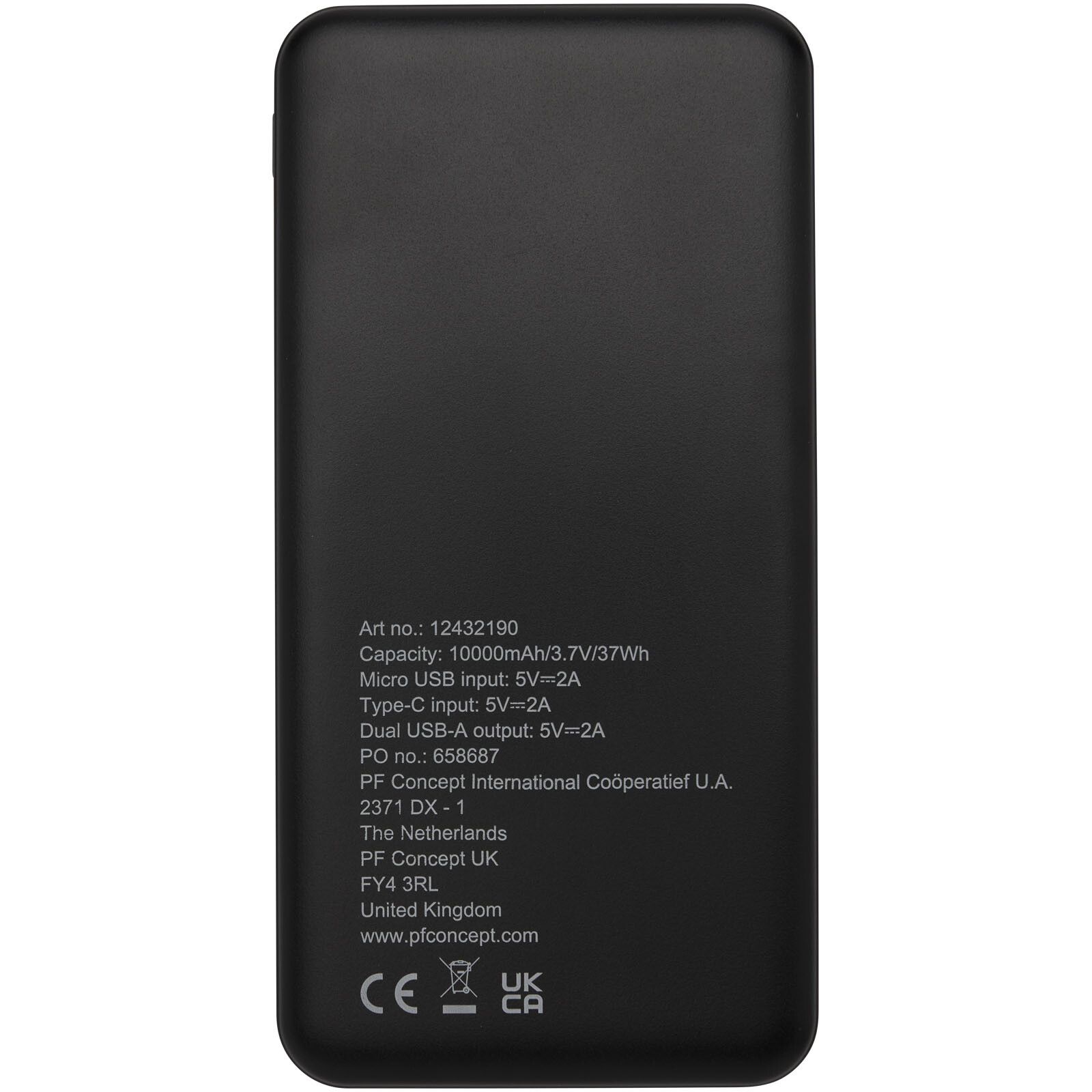 Loop 10.000 mAh Powerbank aus recyceltem Kunststoff - schwarz-523