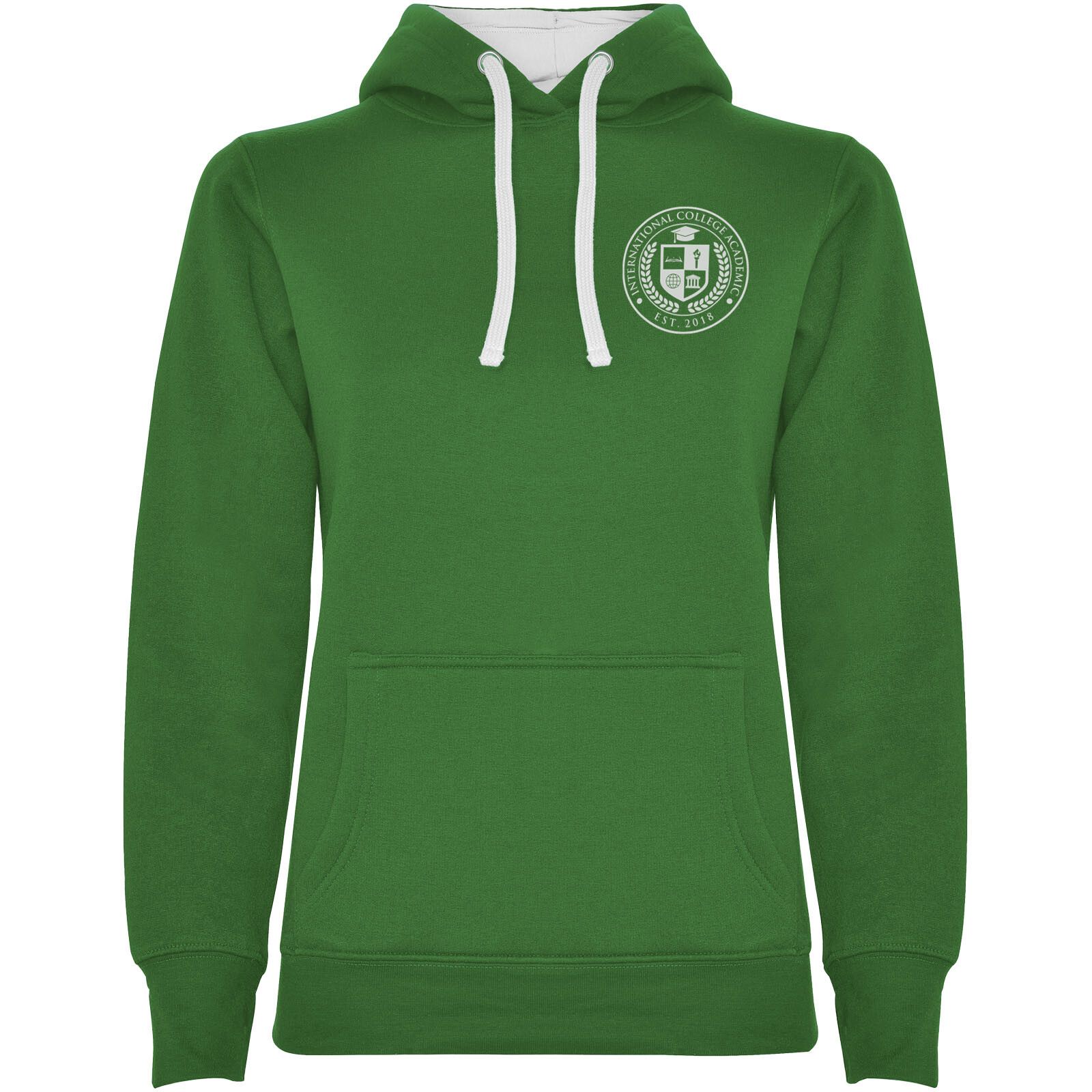 Urban Kapuzenpullover für Damen - kelly grün -  weiss - M-823