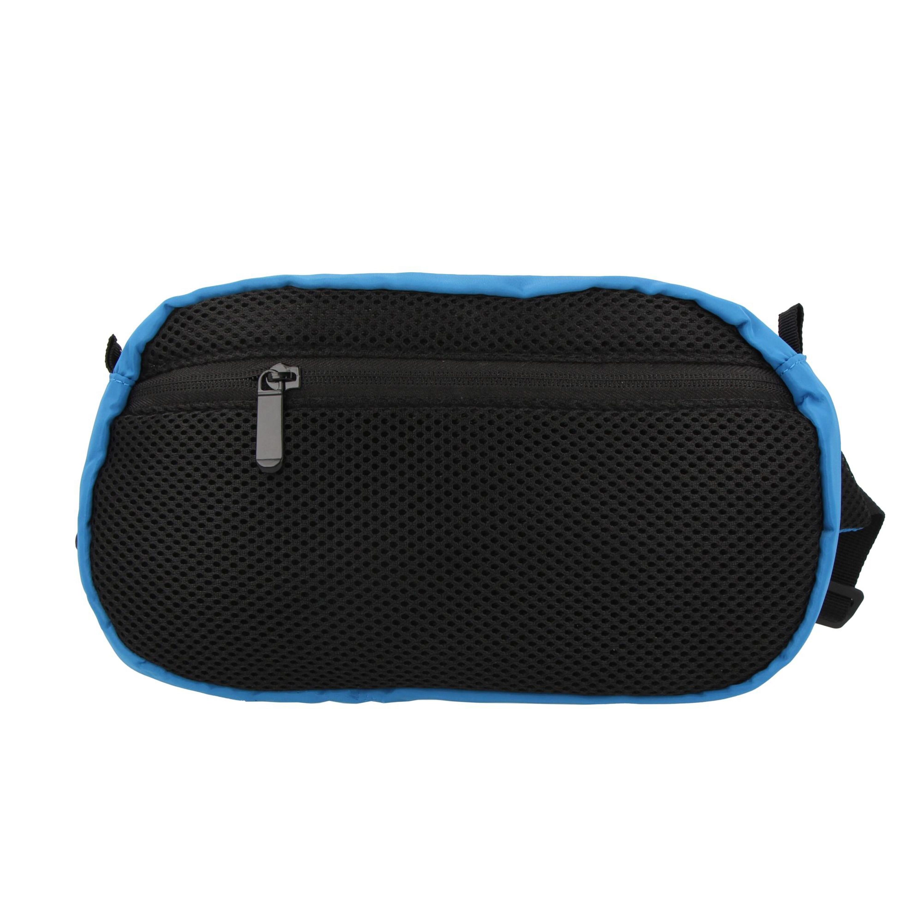 Umhängetasche aus R-PET mit Kordelzug - blau-16