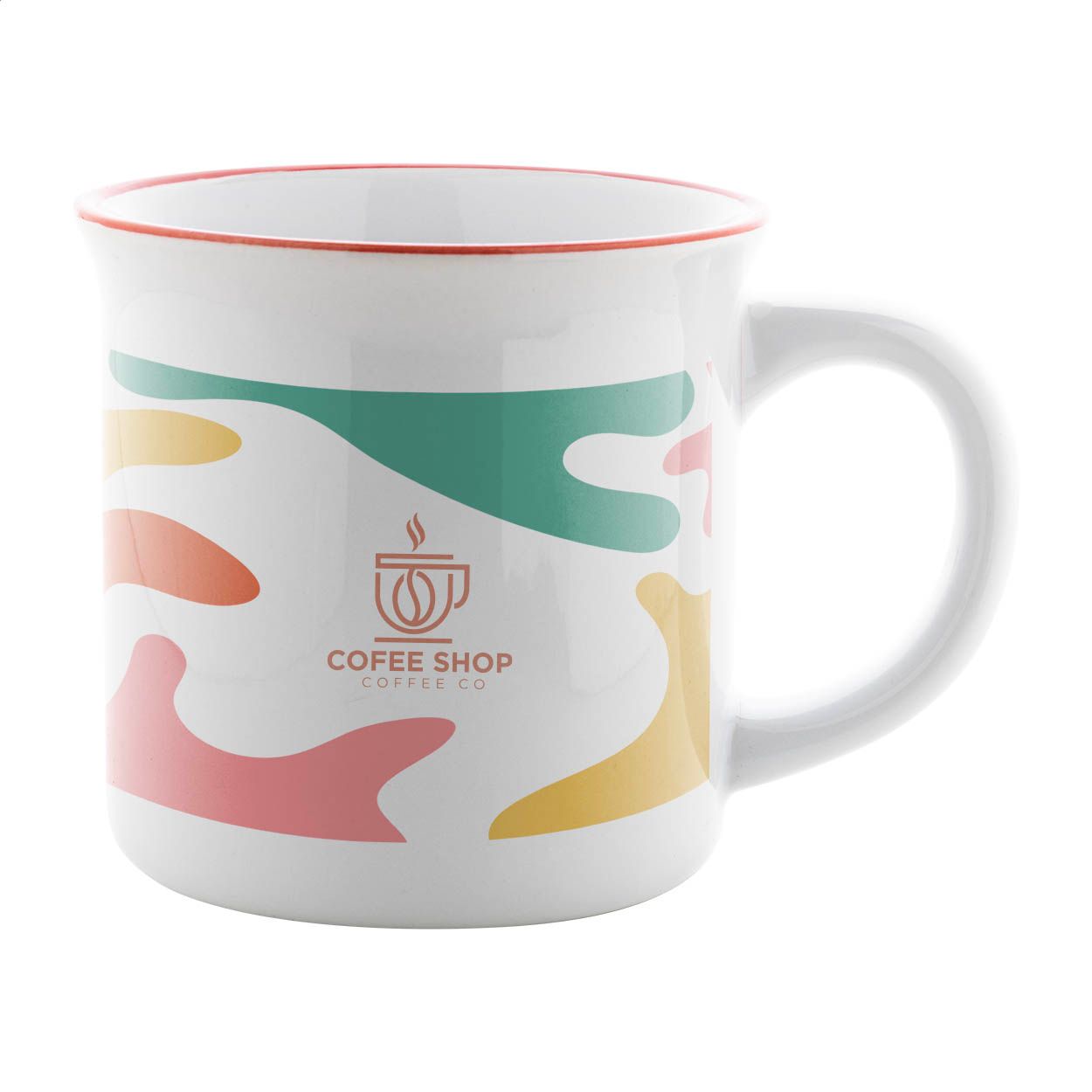 Woodstock Subo Vintage Sublimationstasse, 300 ml - rot - weiß-476