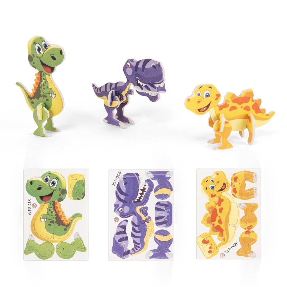 DINOSAURUS 3D-Puzzle in Dinosaurierform aus Papier und EVA - natur-315