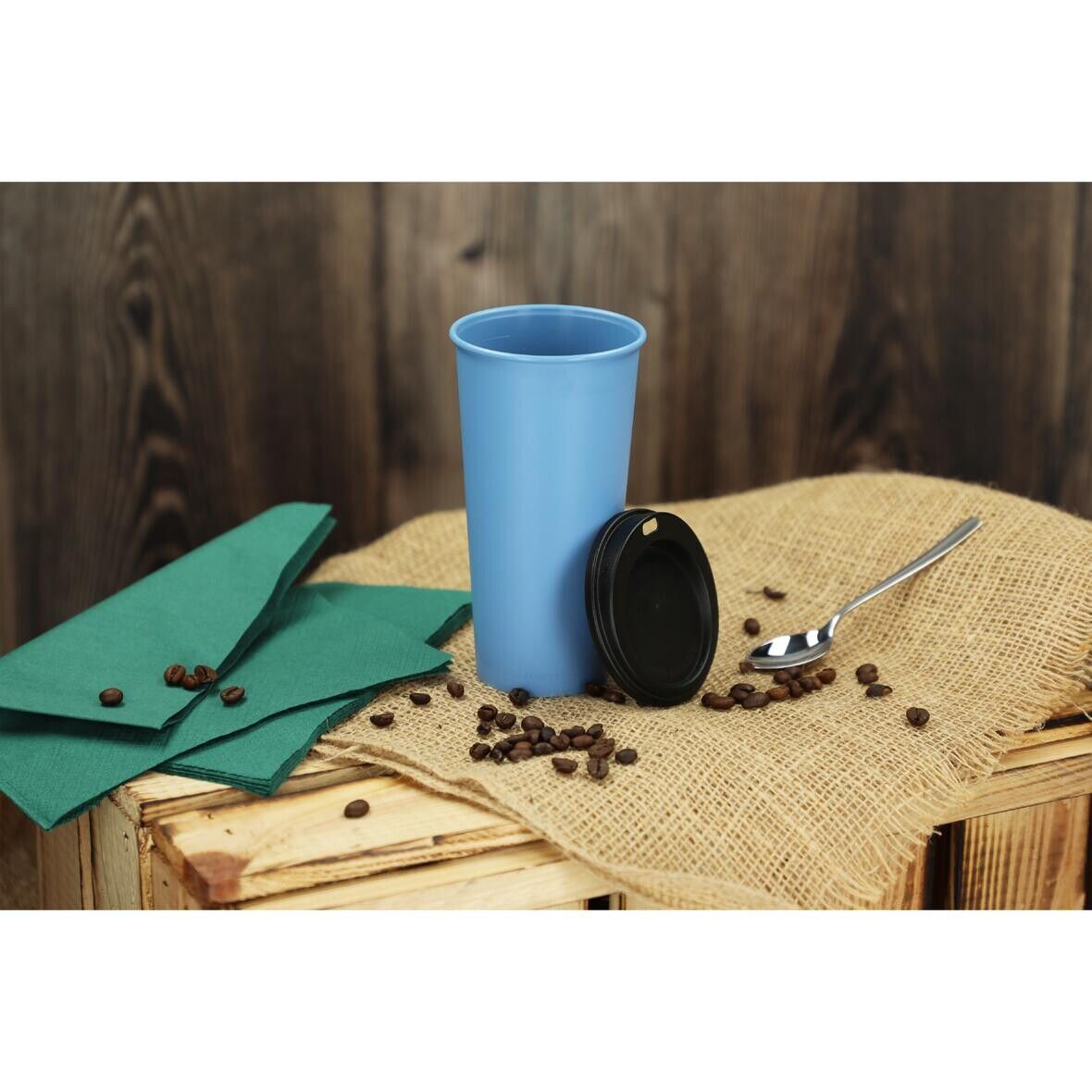 Kaffeebecher ToGo, 0,4 l - beständiges braun - schwarz-925