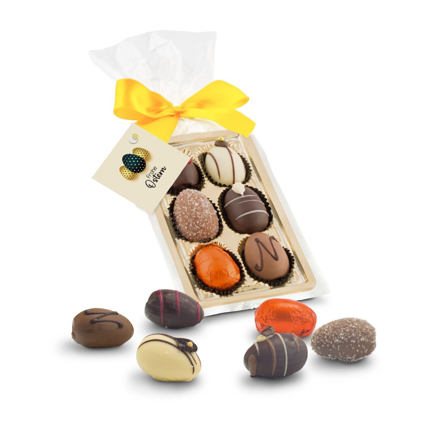 Schokoladen-Pralineneier, 6 Stück, 125 g-350