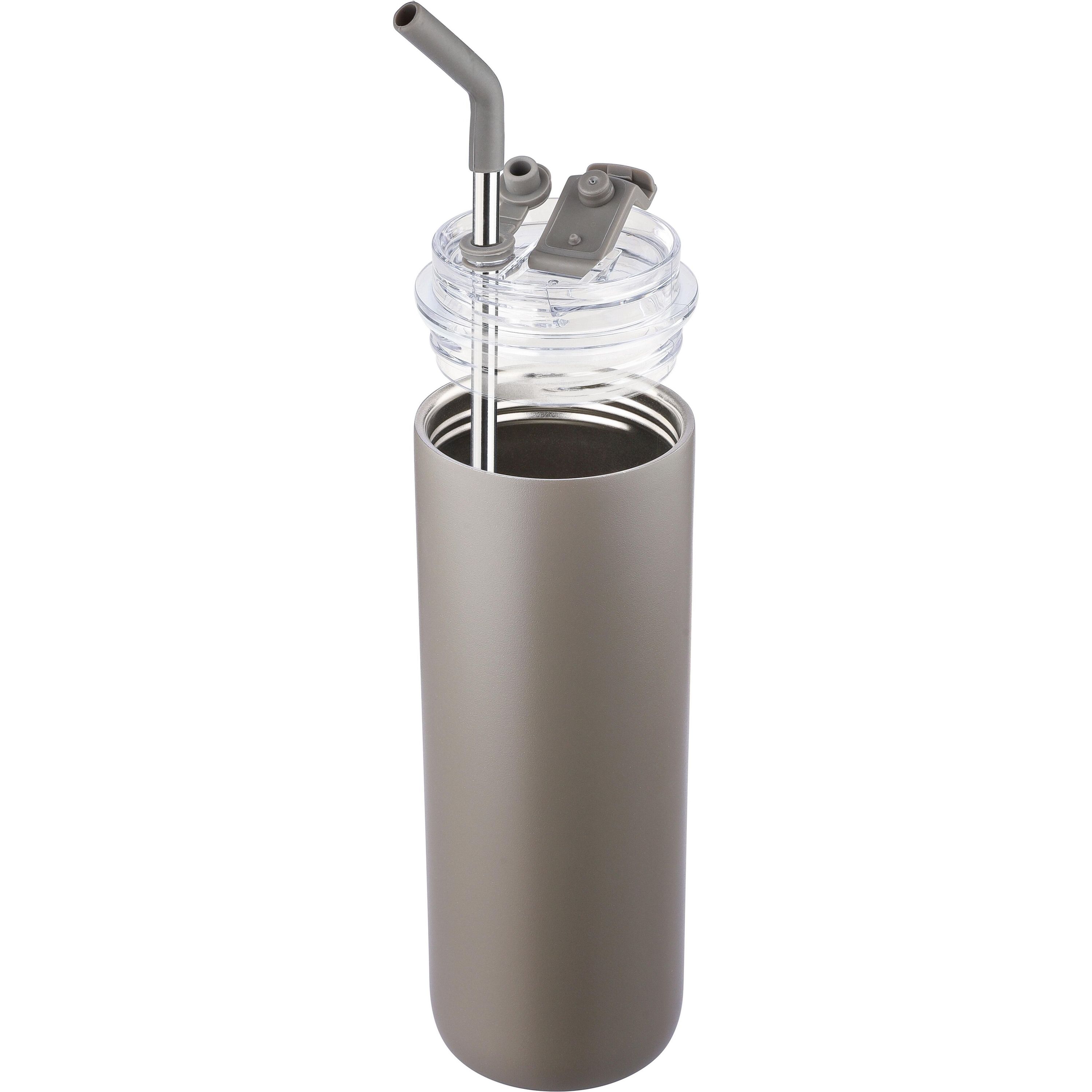 Doppelwandige Edelstahl-Trinkflasche (500 ml) Omari - schwarz-678