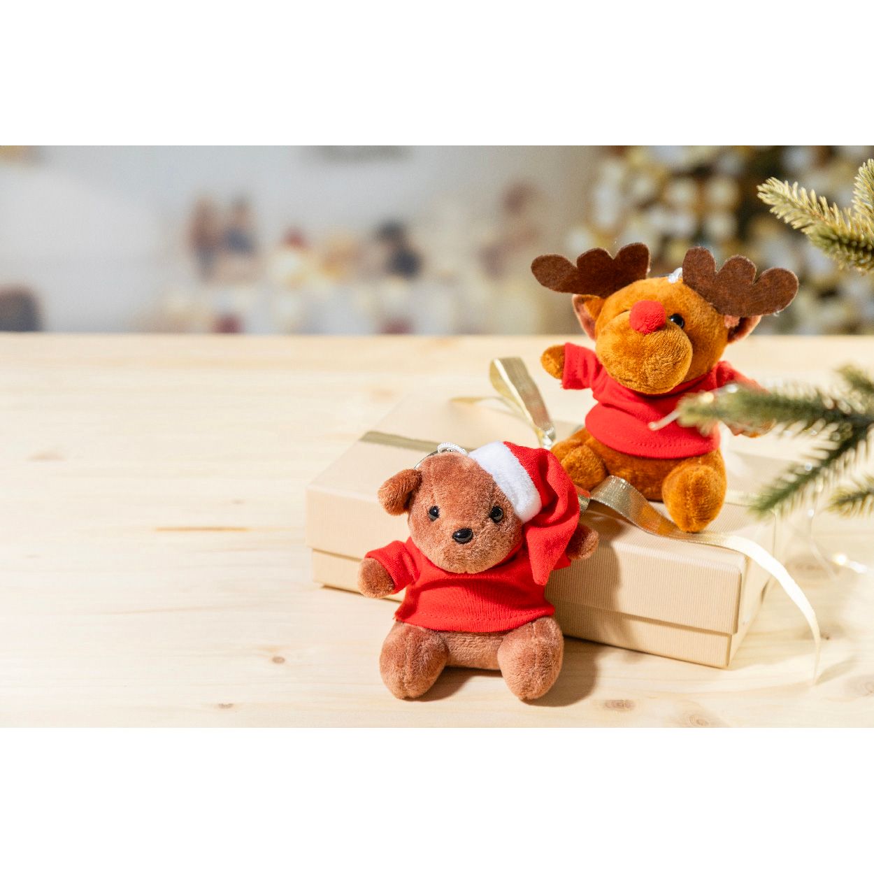 Julnalle Plüsch-Weihnachts-Teddybär-Schlüsselanhänger - mehrfarbig-604
