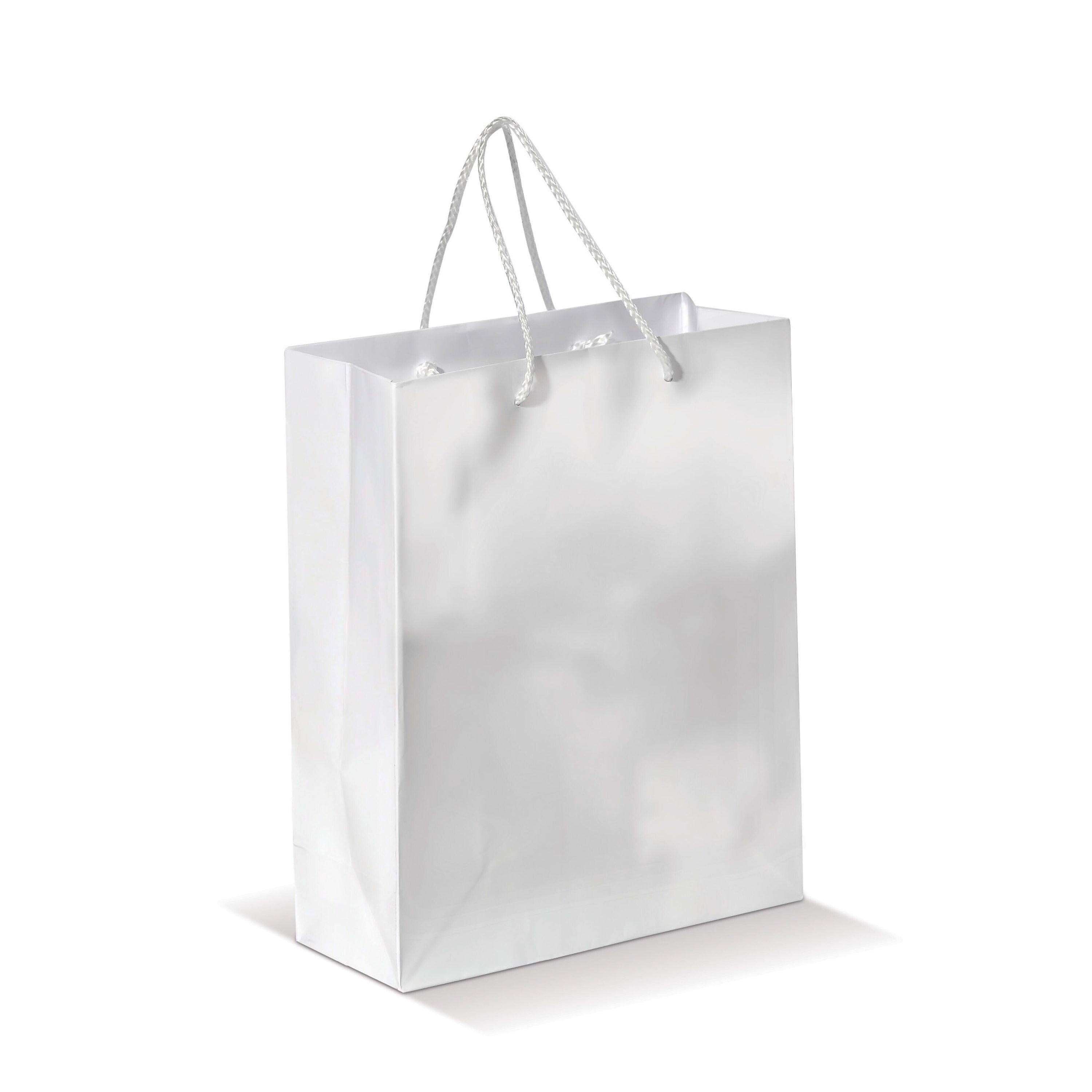 Laminierte Papiertasche, mittel - weiss-148