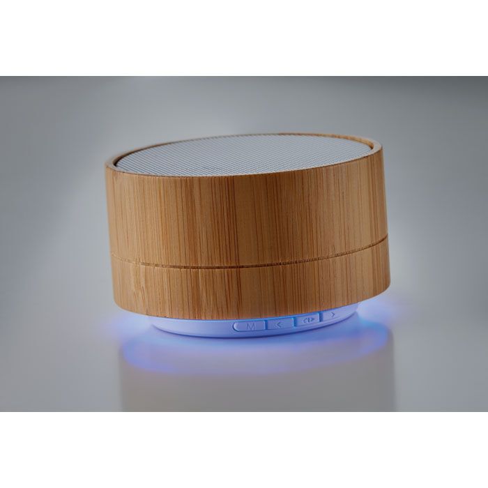 Runder wireless Lautsprecher SOUND BAMBOO - weiß-442