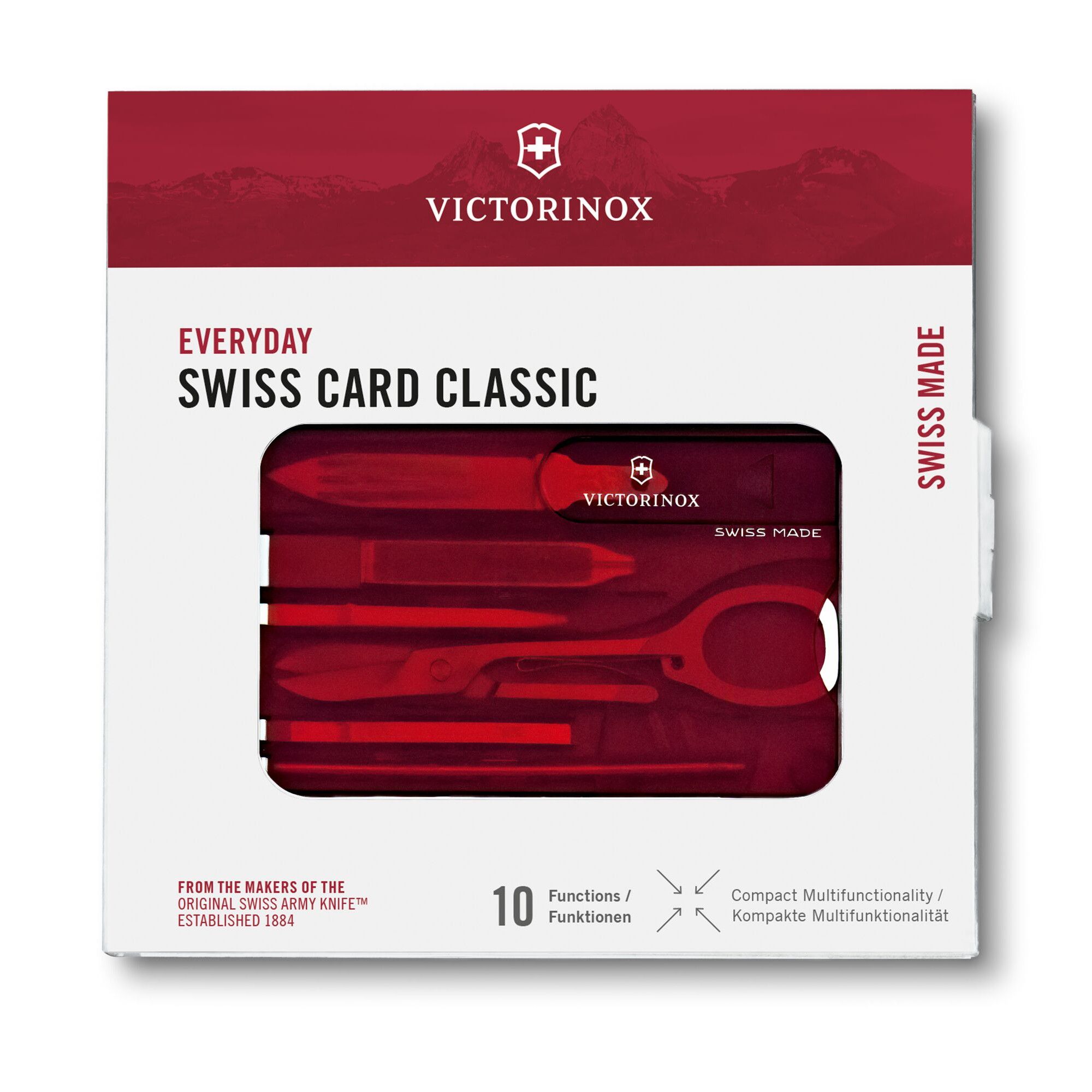 Schweizer Taschenmesser Swiss Card Classic - rot transparent-841