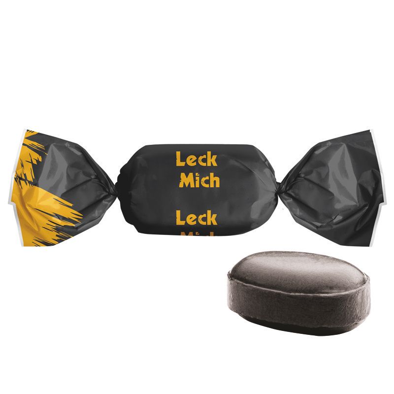 Lakritz Bonbon im weißen, kompostierbaren Wickler-658