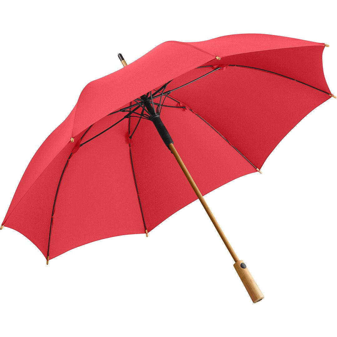 AC-Midsize-Bambus-Stockschirm ÖkoBrella mit waterSAVE® Bezug Ø112 cm - rot-841