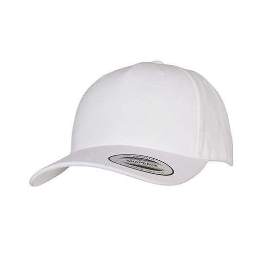 YP Classics 5-Panel Premium Curved Visor Snapback Cap - white-175