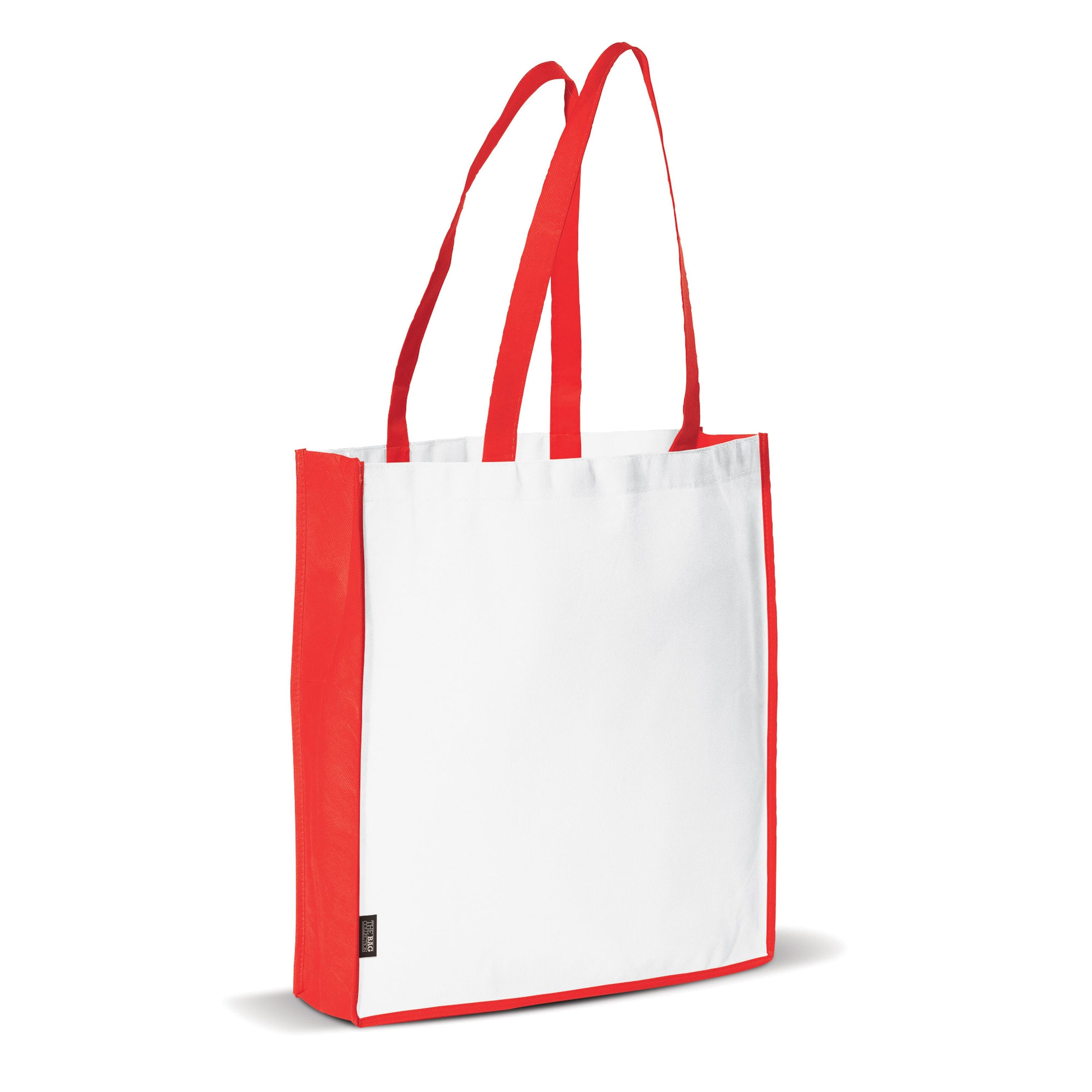 Tragetasche Non-Woven 75g/m² - weiss  -  rot-395