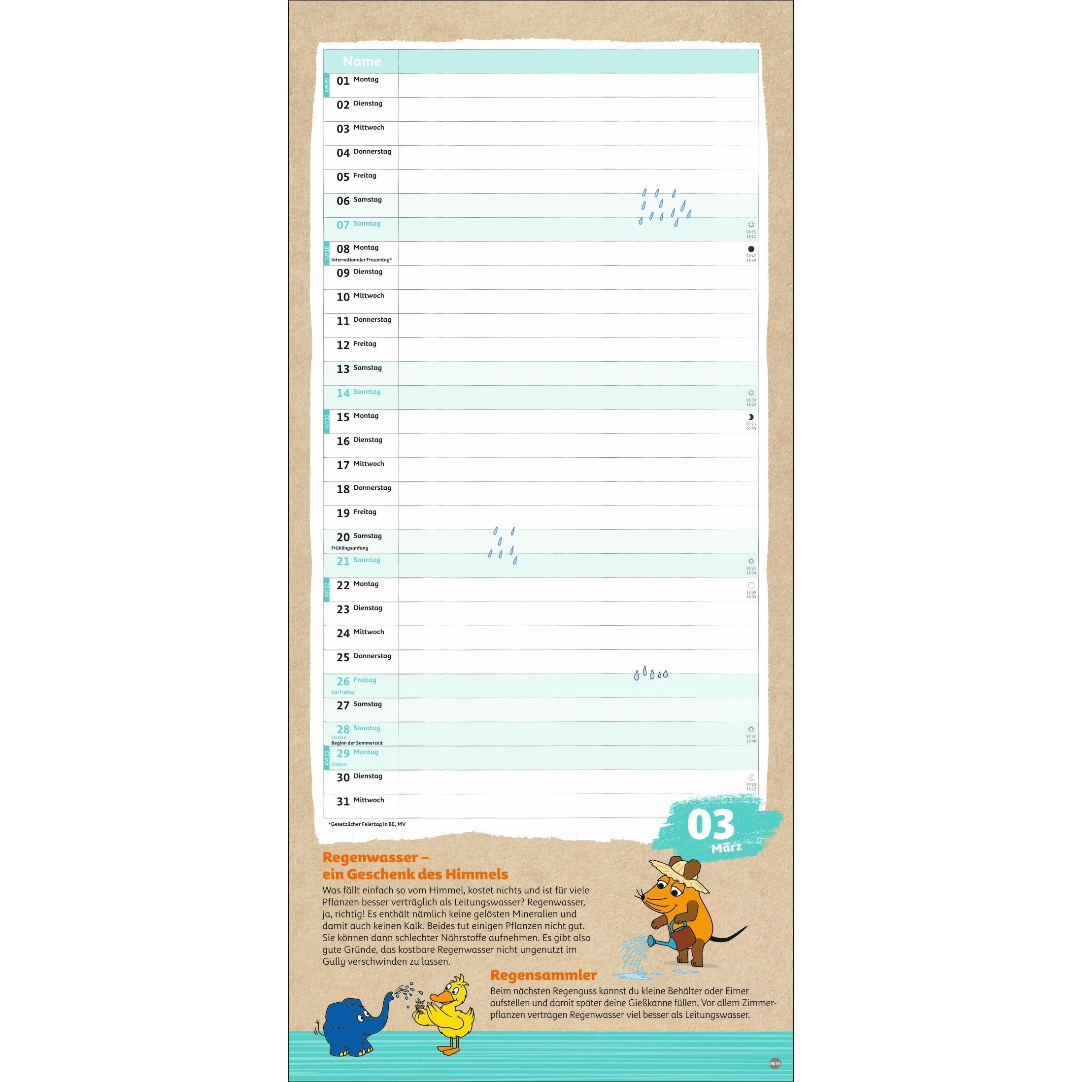 Nachhaltig Planen mit der Maus - Kinder Kalender-333