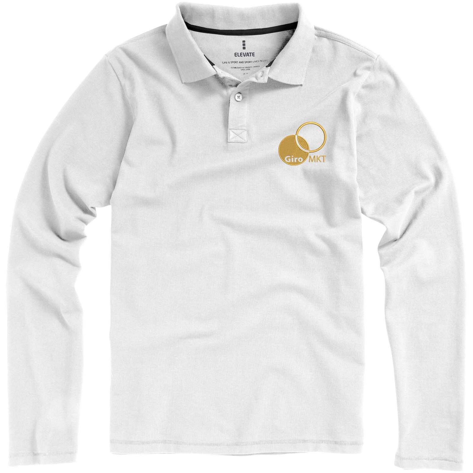 Oakville Langarm Poloshirt für Herren - weiss - L-645