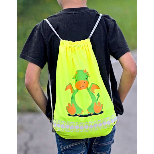 Childrens Gym Bag Funtastic Wildlife - elephant yellow-837