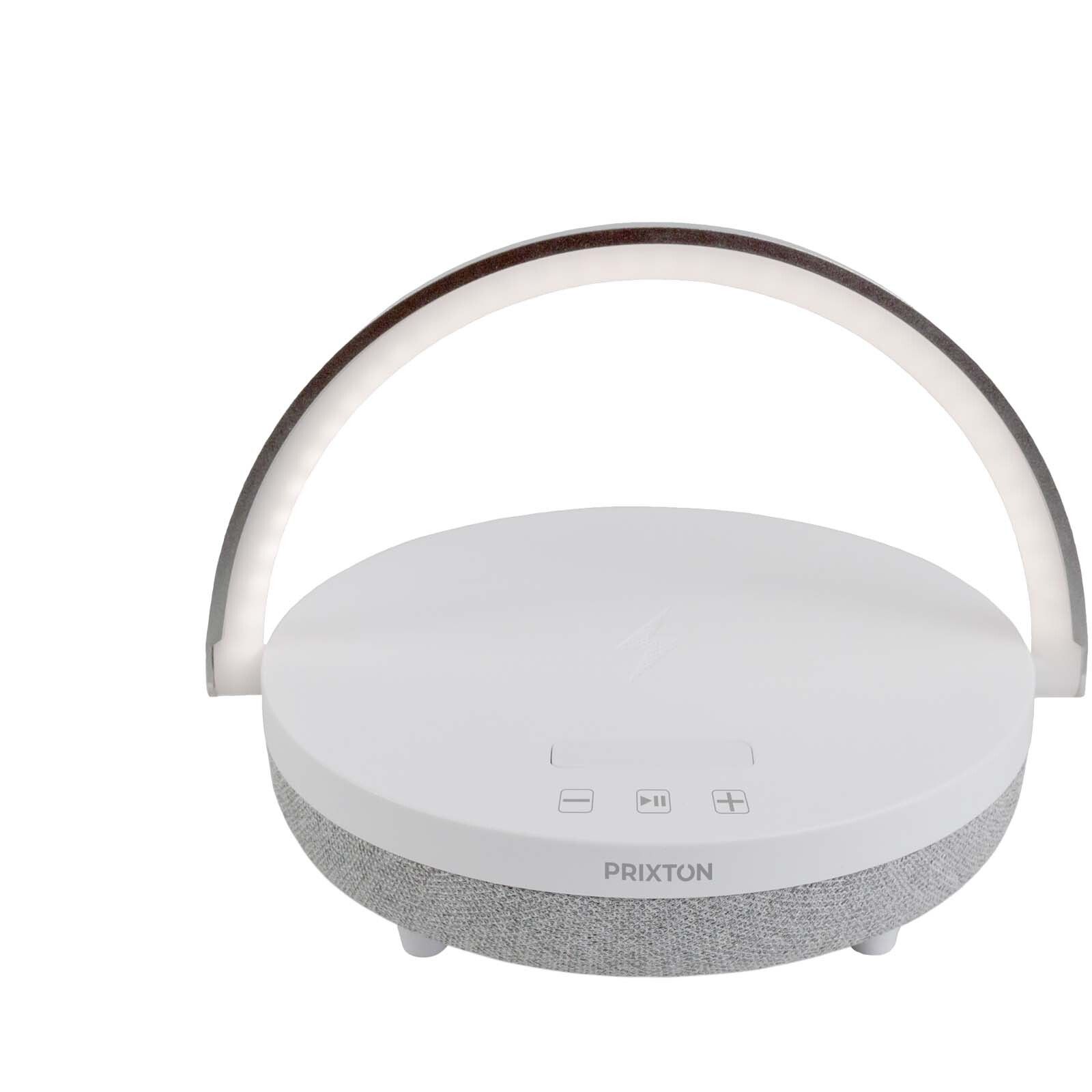 Prixton 10W 4-in-1 Bluetooth-Lautsprecher mit LED-Licht und kabelloser Ladestation - weiss-501