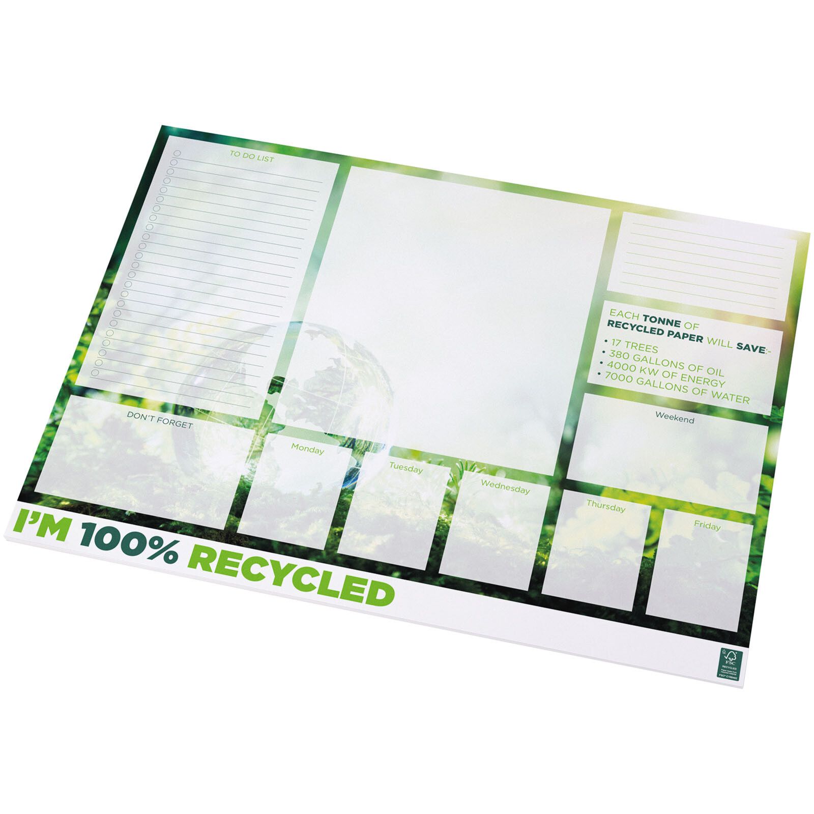 Desk-Mate A2 recycelter Notizblock - weiss-207