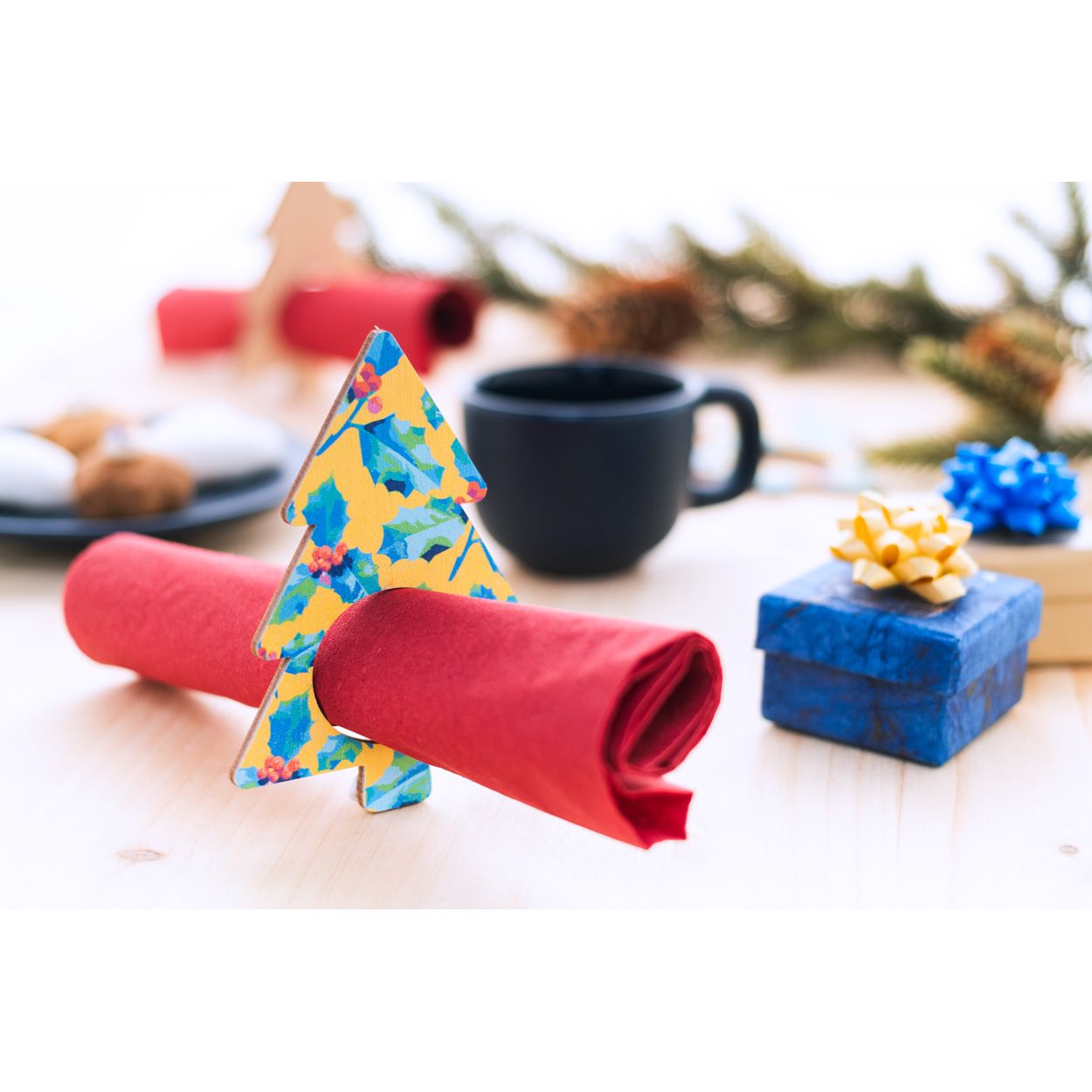 Julmiddag Creative Individueller Weihnachts-Serviettenring - natur-500