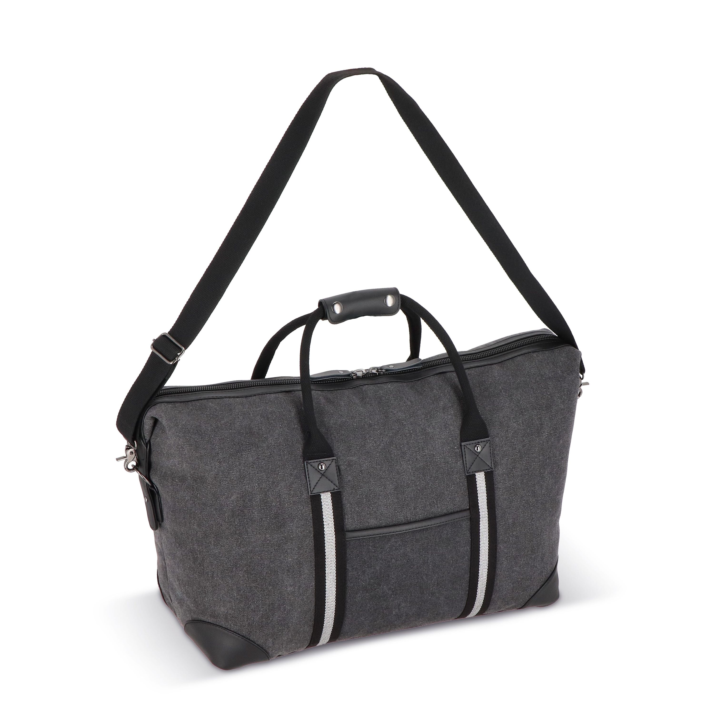 Weekender-Tasche aus recyceltem Baumwoll-Canvas Harper - dunkelgrau-730
