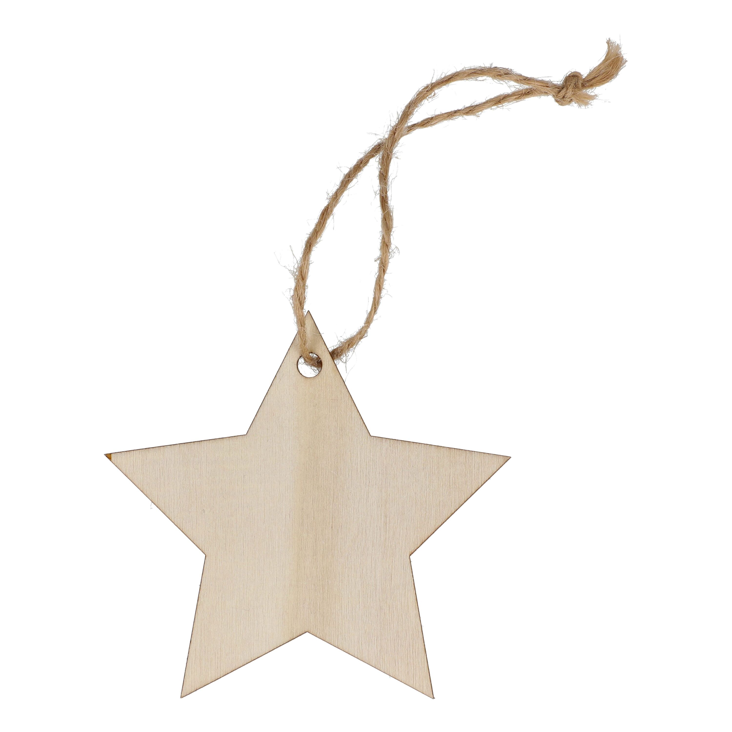 Sternförmiges Weihnachtsornament aus Holz  - natur-70
