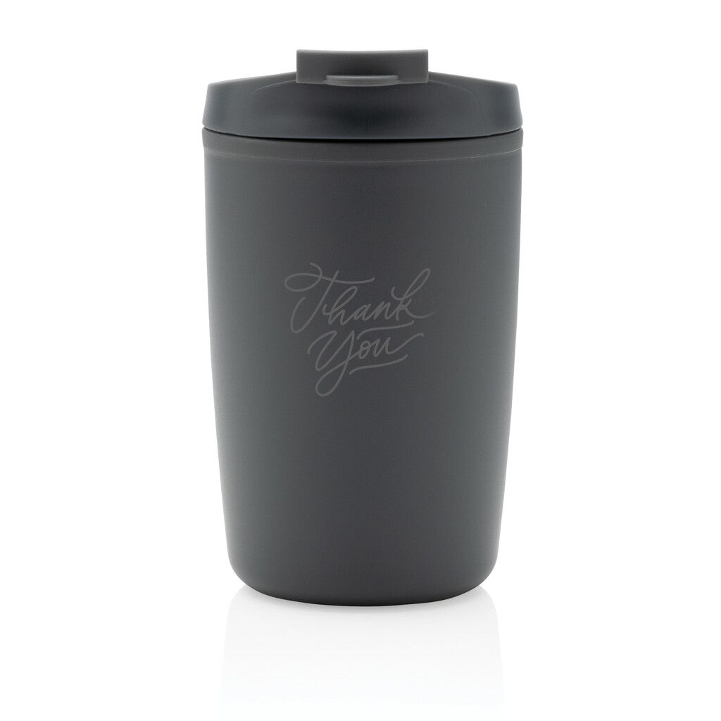 GRS recycelter PP-Becher mit Flip-Deckel - grau-902