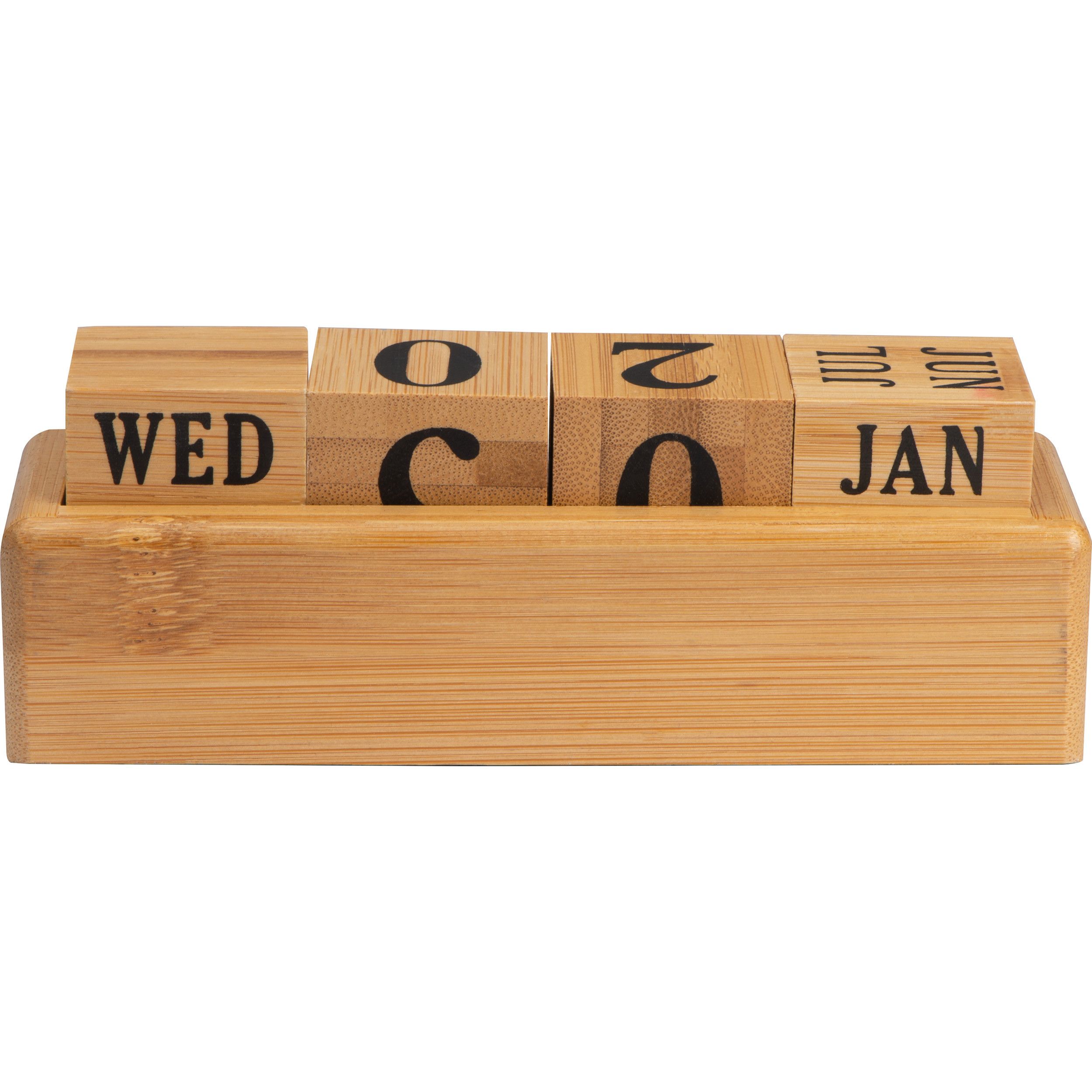 Schreibtischkalender aus Bambus - beige-809