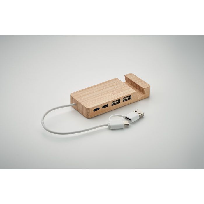 4 Port USB Hub HUBSTAND - holz-846