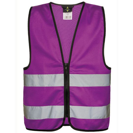Kids´ Hi-Vis Safety Vest With Front Zipper Aalborg - violett-389