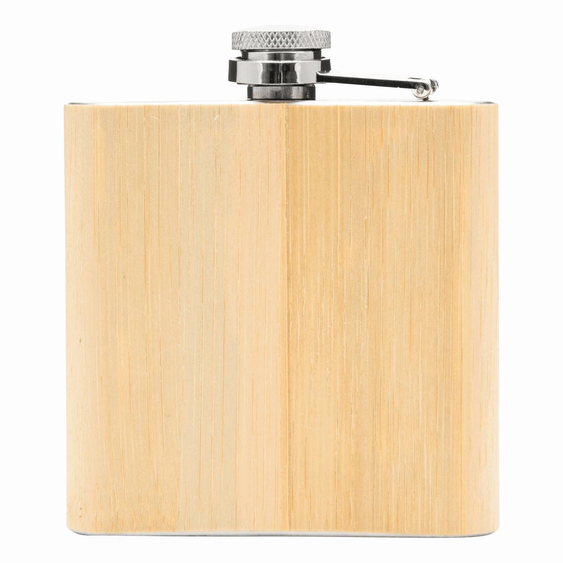 Flachmann BAMBOO STYLE - braun - silber-386