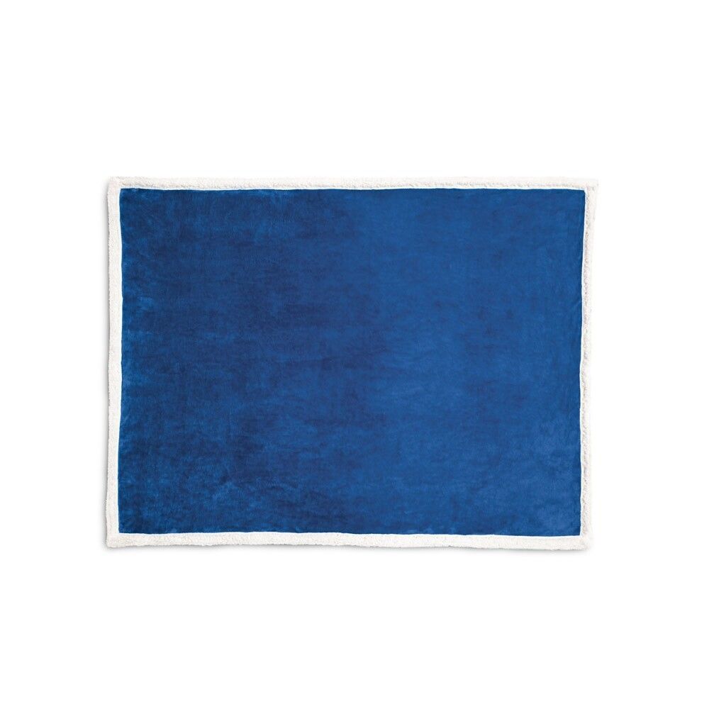 HEIDEN Wendbare Fleecedecke (190 g/m²) mit Satinband & Karte - königsblau-724