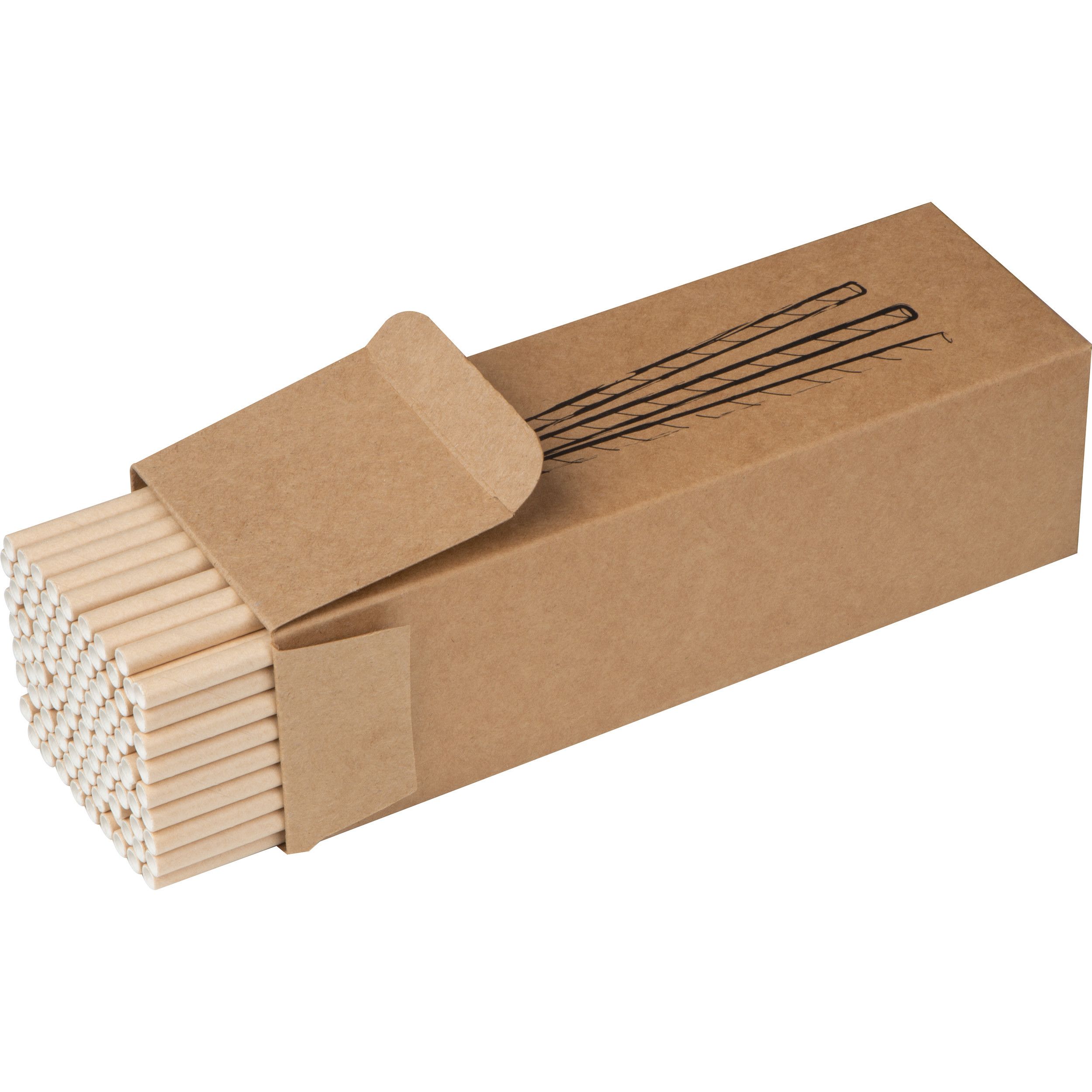 100er Set Trinkhalme aus Papier - braun-526
