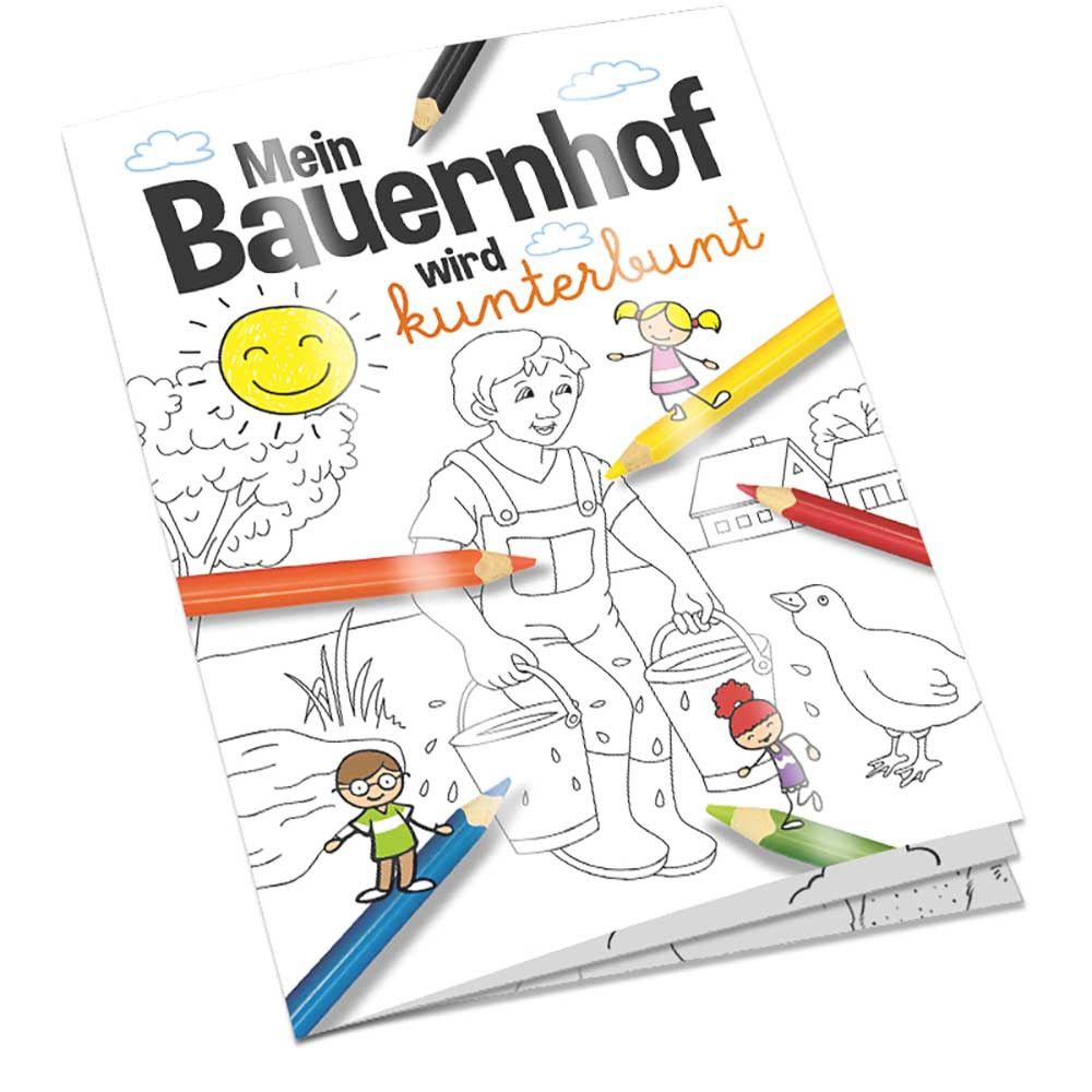 Malbuch / Mal-Set A6 - Bauernhof - Malbuch mit 2-c Logoeindruck-864
