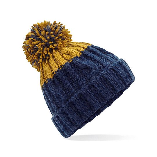 Apres Beanie - oxford navy - mustard-134