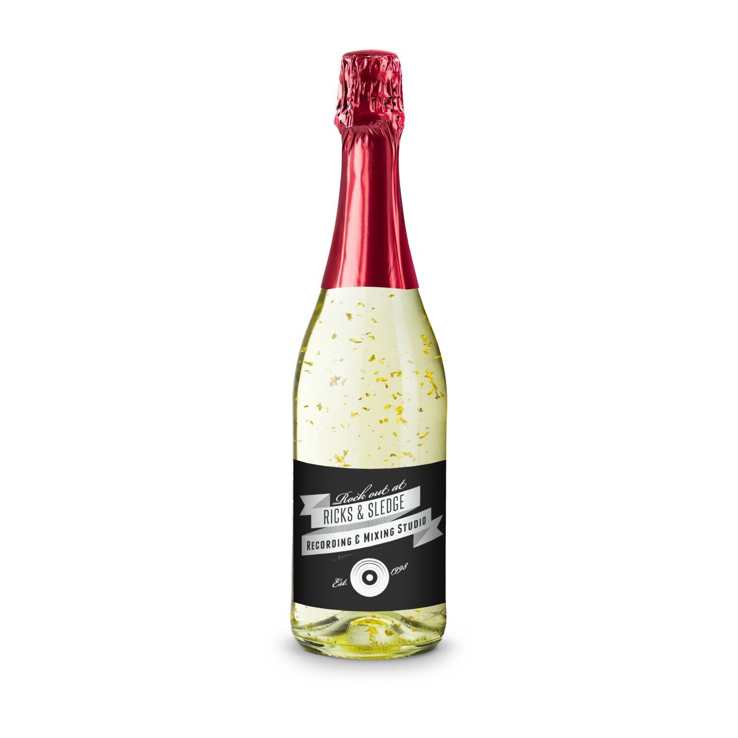 Golden Flakes - Flasche klar, 0,75 l - Kapselfarbe Rot-770