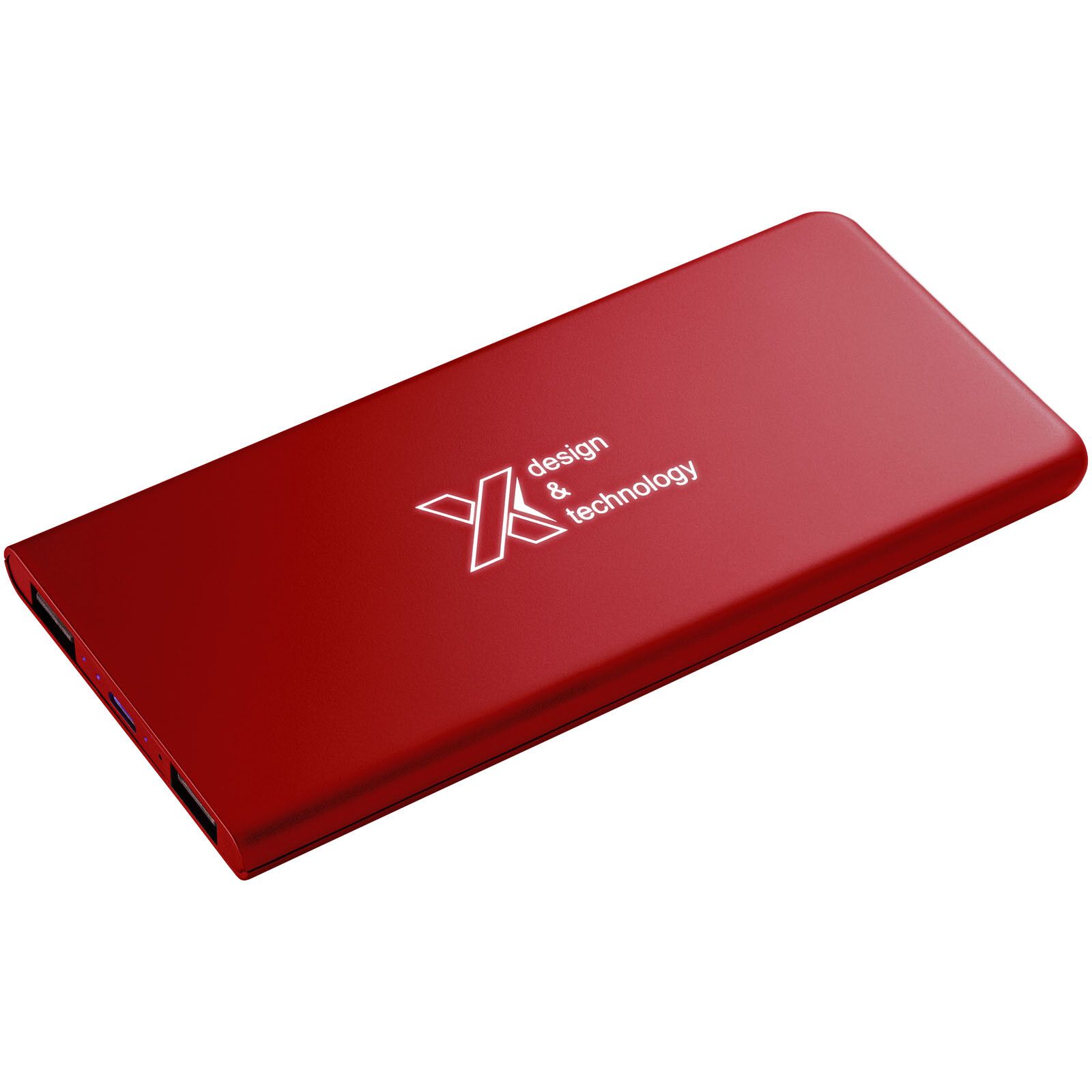 SCX.design P15 5000 mAh Powerbank mit Leuchtlogo - mittelrot-568