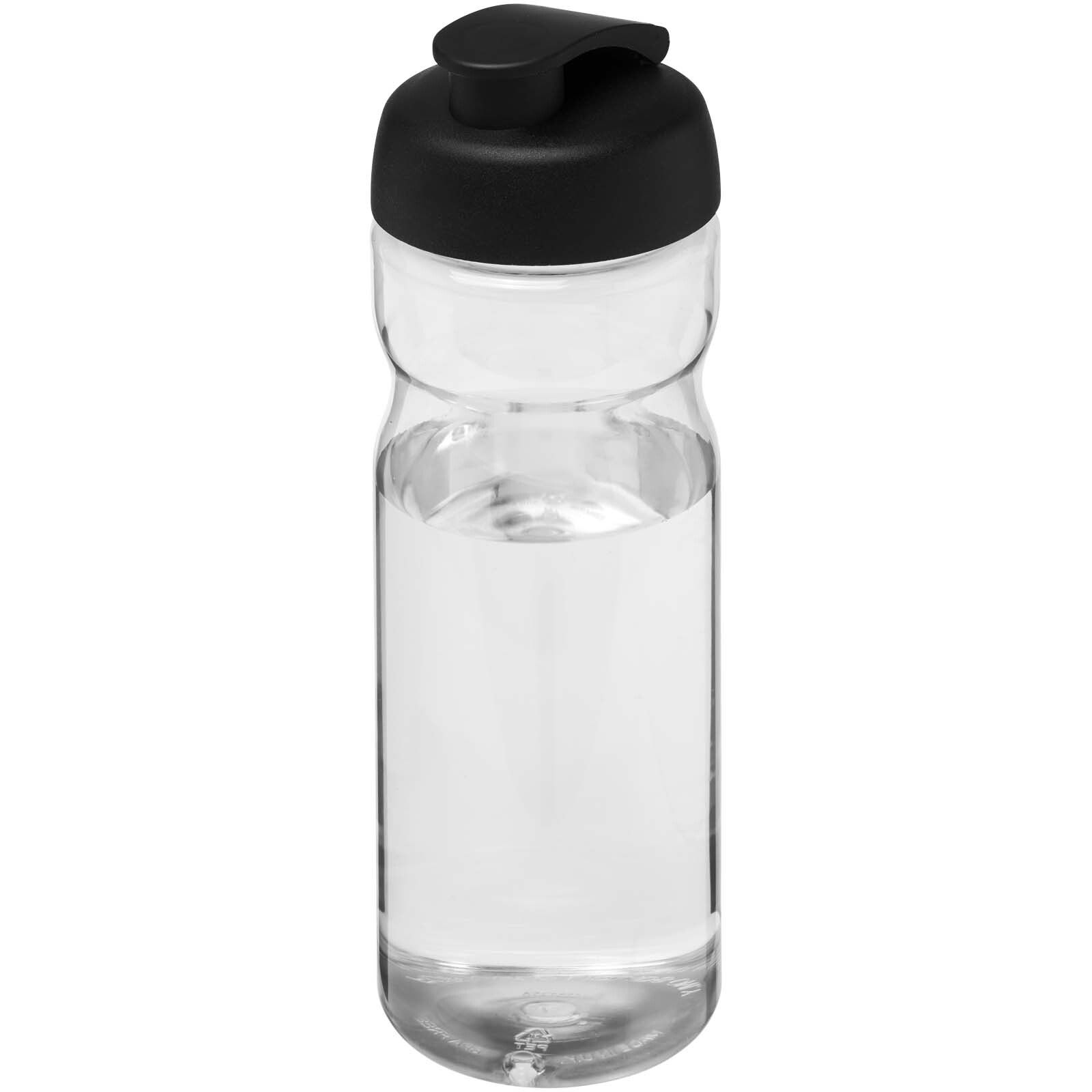 H2O Active Eco Base 650 ml Sportflasche mit Klappdeckel - transparent -  schwarz-611