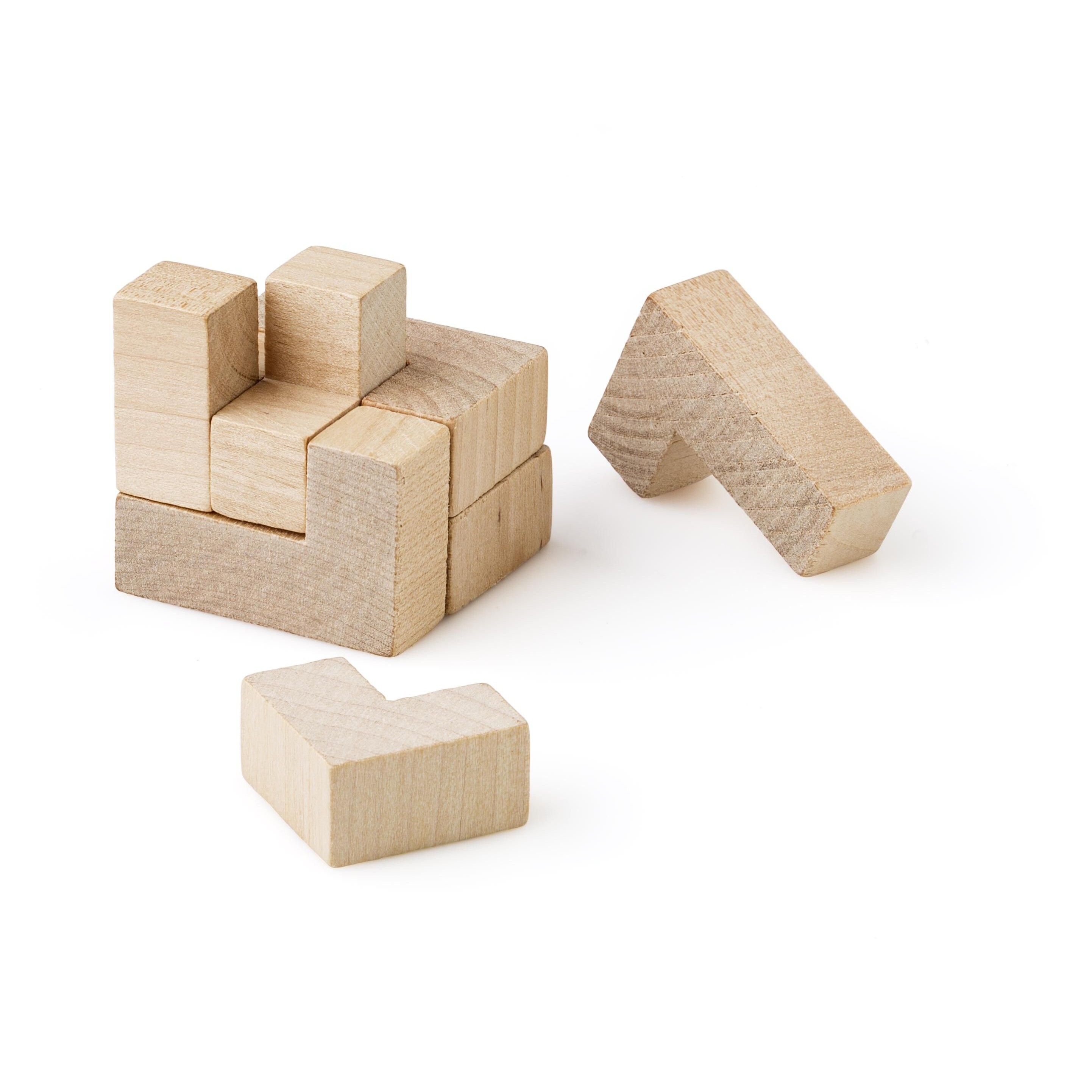 Würfelpuzzle aus Holz Amber - braun-814