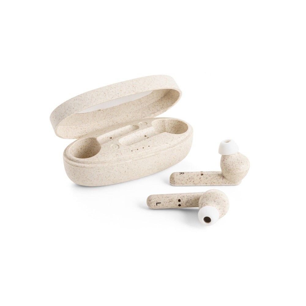 FOURIER In-Ear Kopfhörer Wireless, 3h Akku, Weizenstroh-PP - natur-613