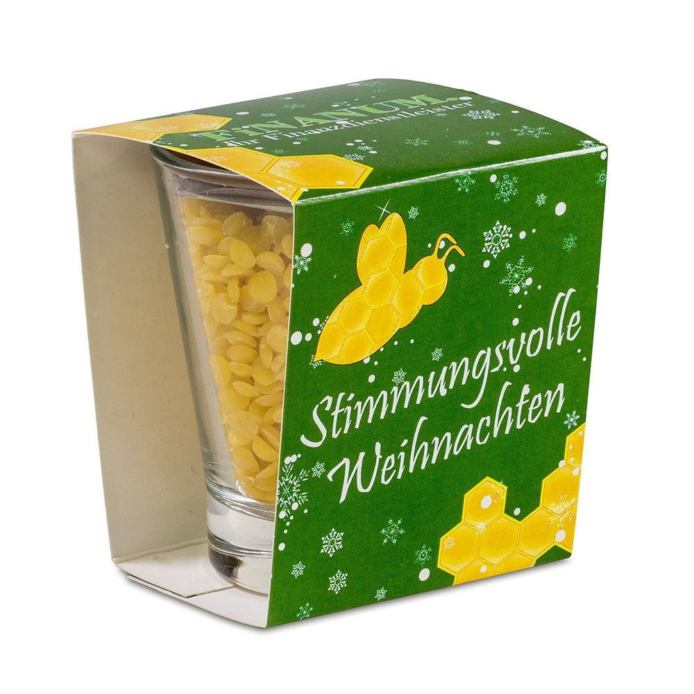 Kerzenglas mit Bienenwachsgranulat-975