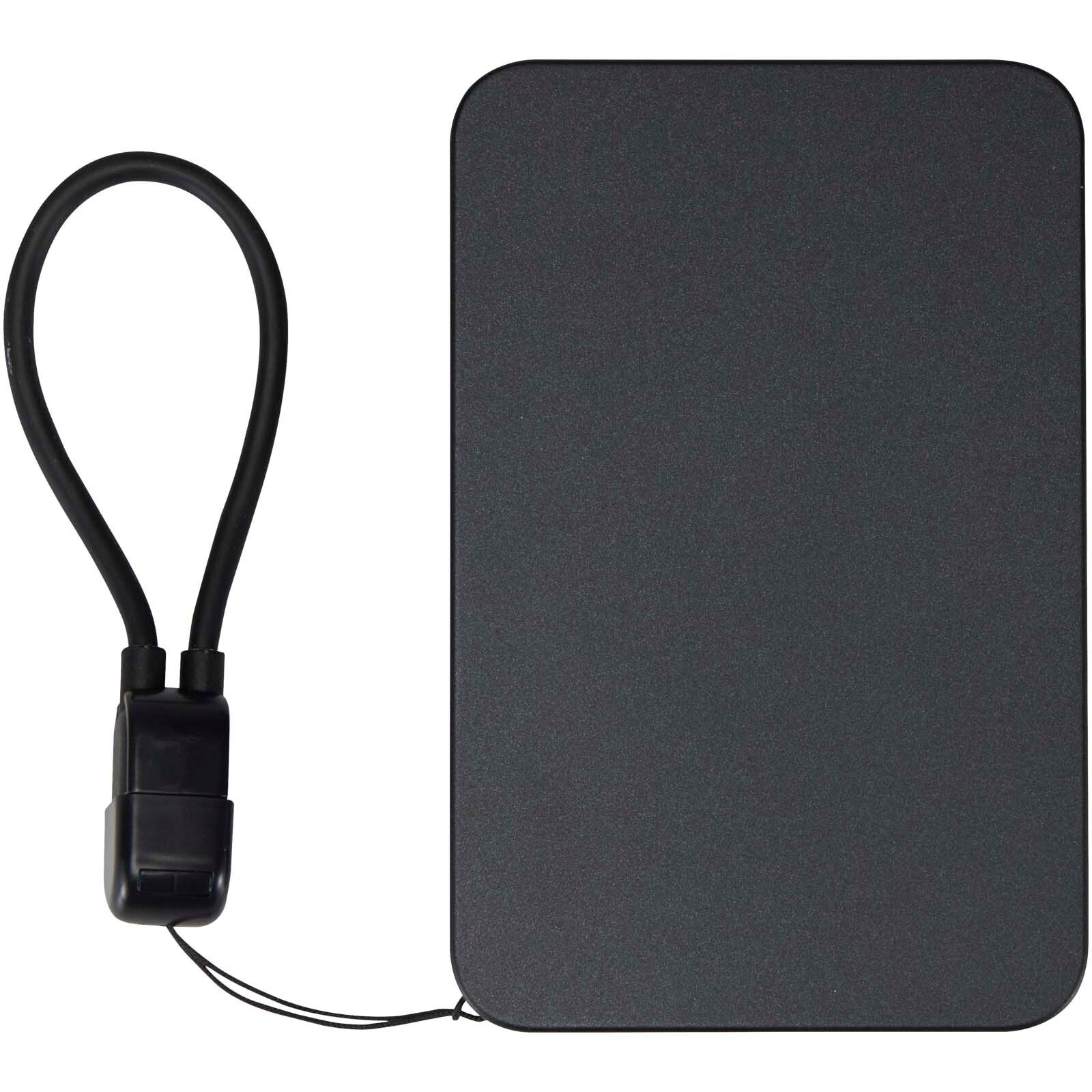 SMART 5000 mAh Powerbank aus recyceltem Kunststoff mit Magnetverschluss und Lanyard - schwarz-765