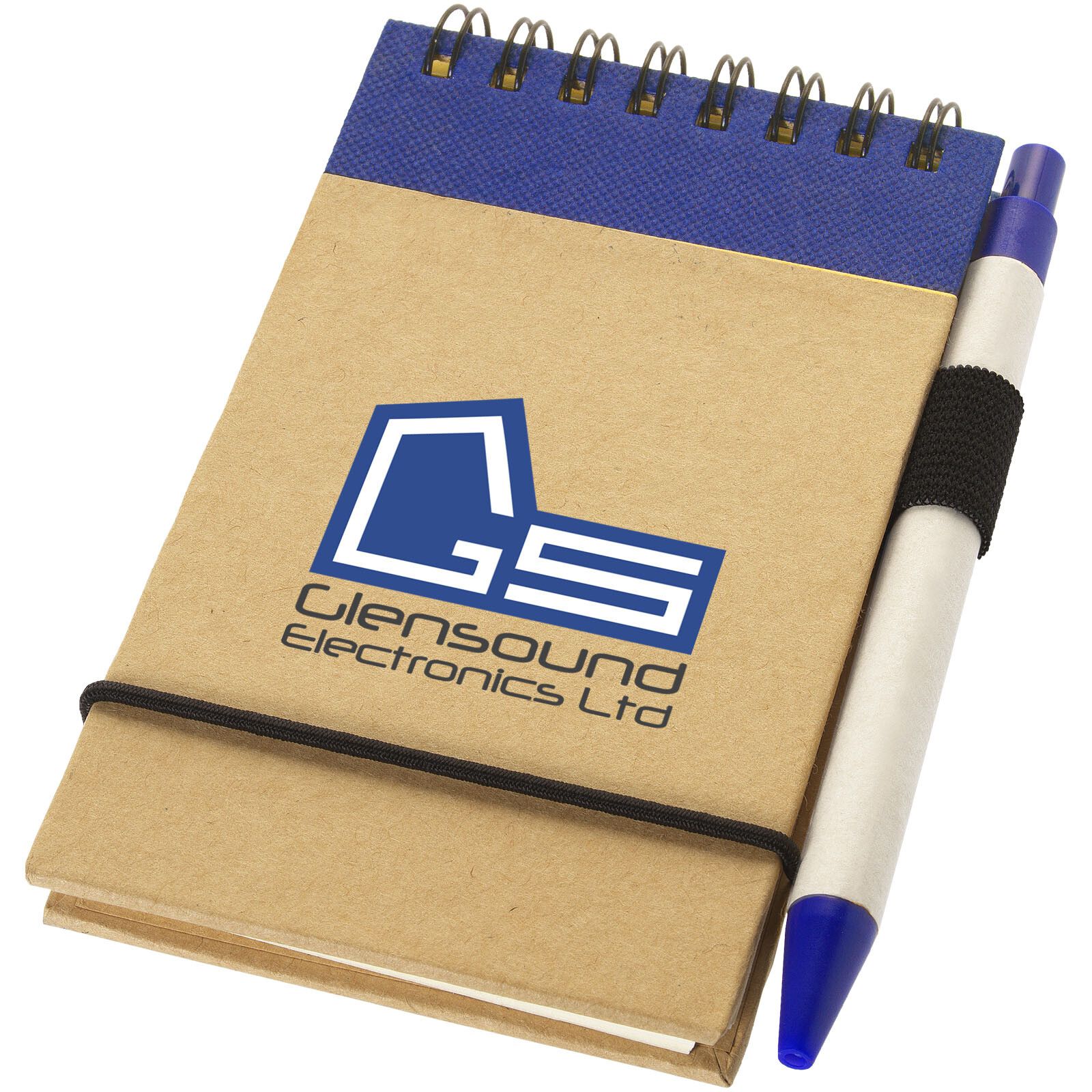 Zuse A7 Recycling Notizblock mit Stift - natur -  navy-821