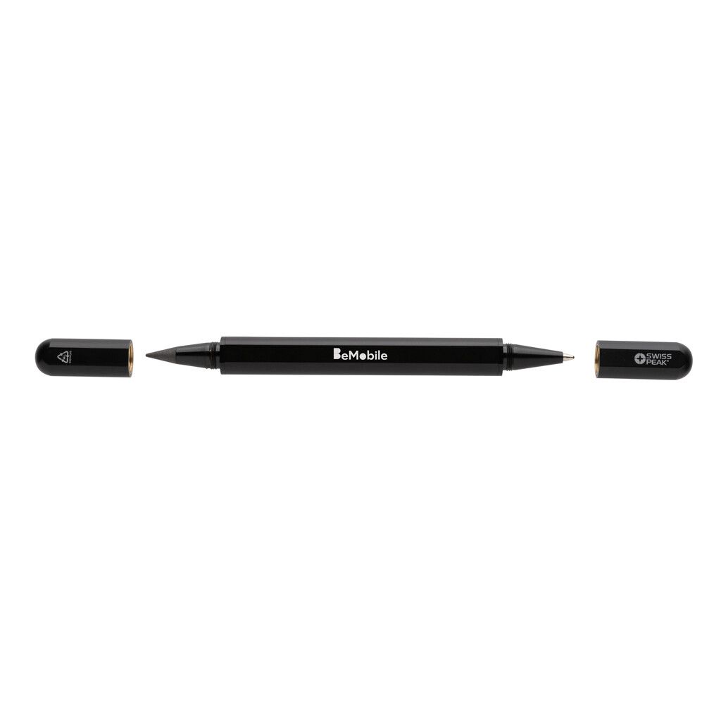 Swiss Peak Storm Dual-Tip-Pen aus RCS recyceltem Aluminum - schwarz-568