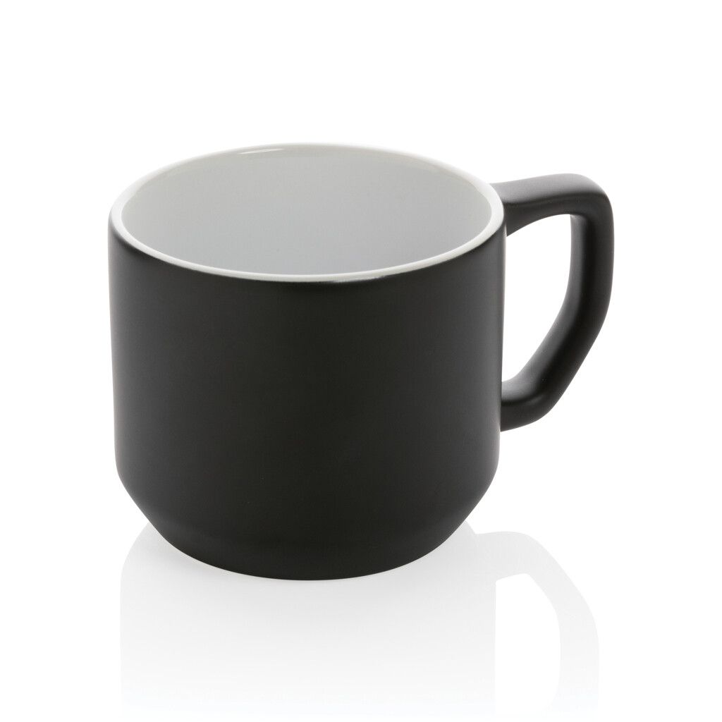 Moderne Keramiktasse, 350ml - schwarz-316