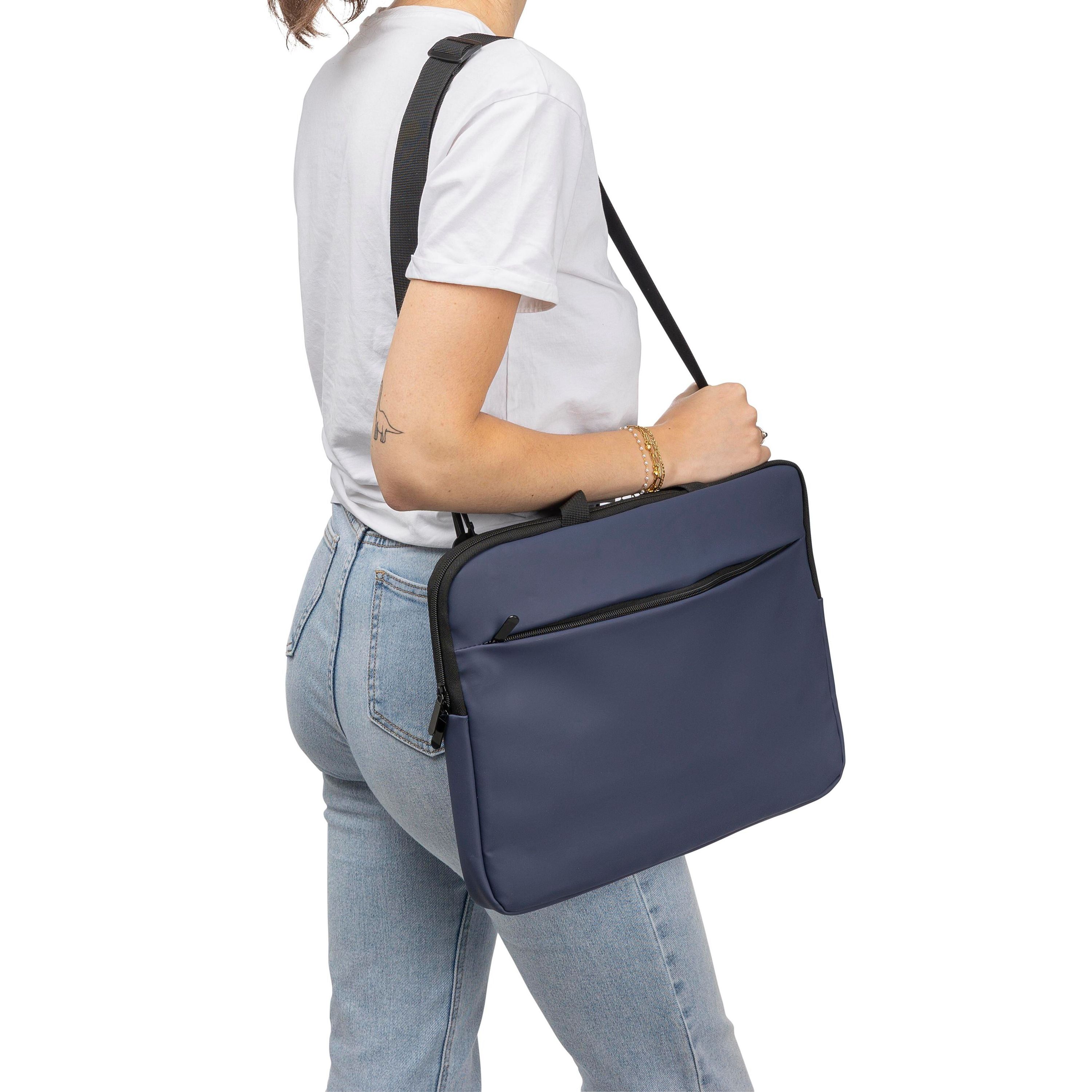 Recycelte PU-Laptoptasche Rafi - schwarz-929