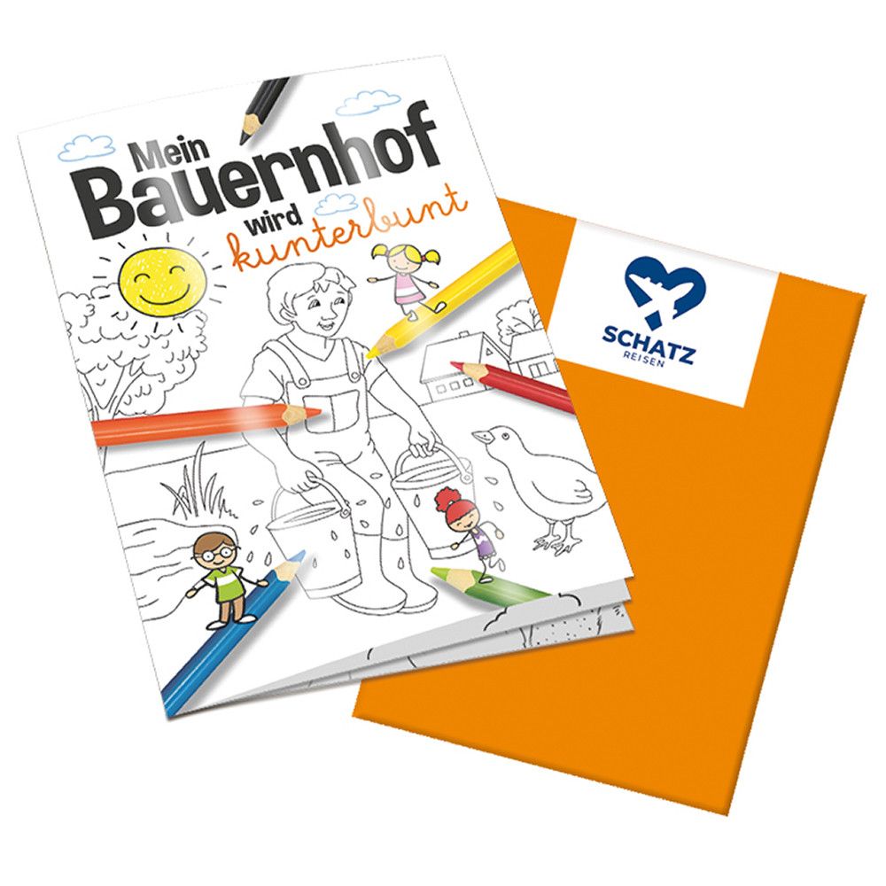 Malbuch / Mal-Set A6 - Bauernhof - Malbuch mit 1-c Logoeindruck-127