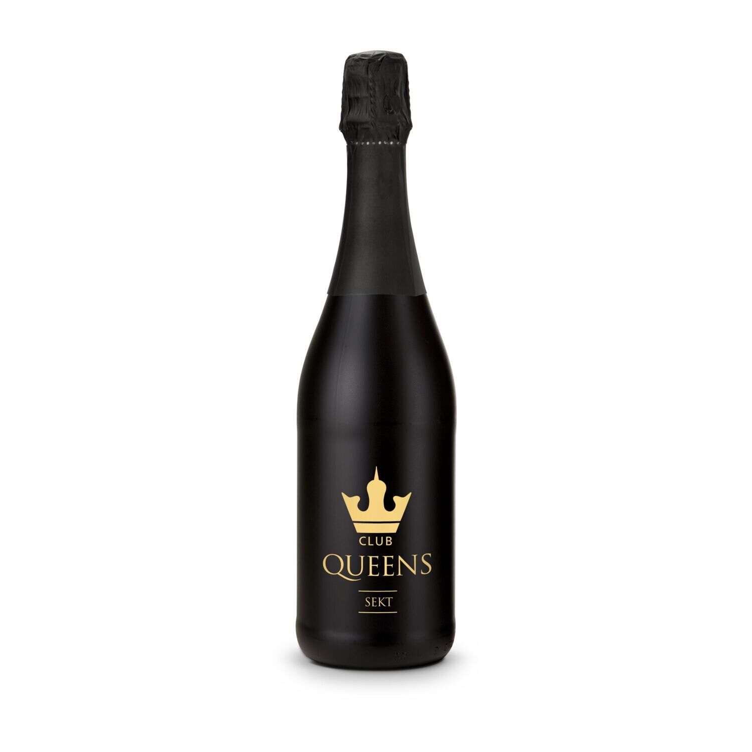 Sekt Cuvée - Flasche schwarz, 0,75 l - Kapselfarbe Schwarz-447