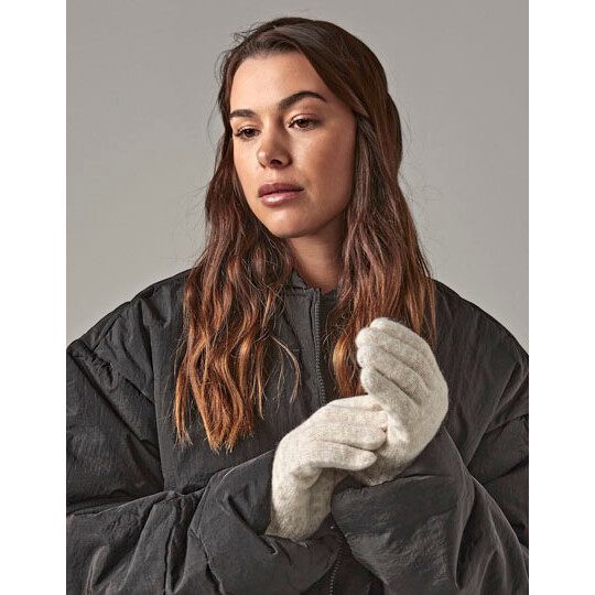Cosy Ribbed Cuff Gloves - almond marl-440