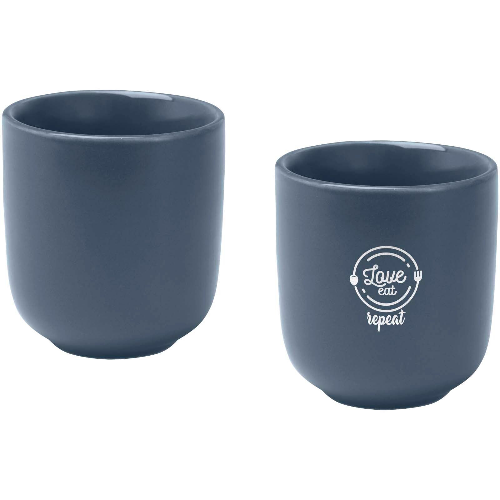 Male 90 ml Keramik Espressotassen – 2er Set - hale blau-859