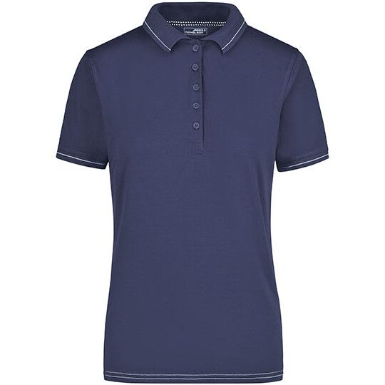 Ladies´ Elastic Polo - navy - white-129